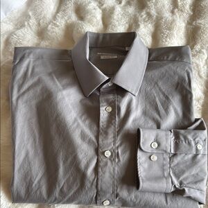 Haggar Gray Dress Shirt with Classic Collar